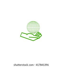 globe in hand icon