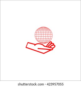 globe in hand icon