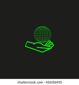 globe in hand icon