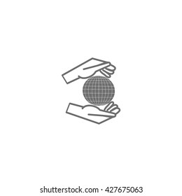 globe in hand icon