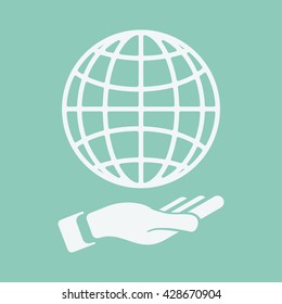 Globe In Hand Icon