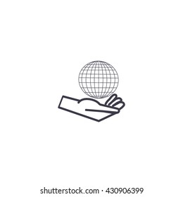 globe in hand icon