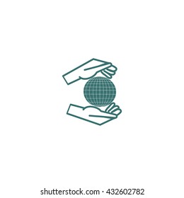 globe in hand icon