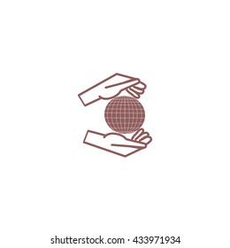 globe in hand icon