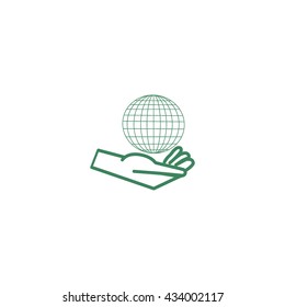 globe in hand icon