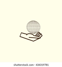 globe in hand icon