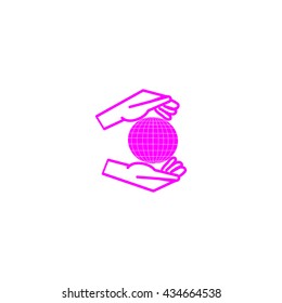 globe in hand icon