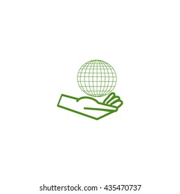 globe in hand icon