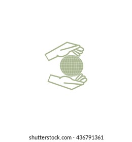 globe in hand icon