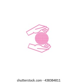 globe in hand icon
