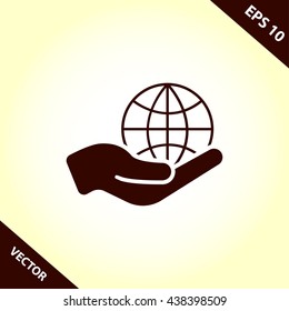 globe in hand icon