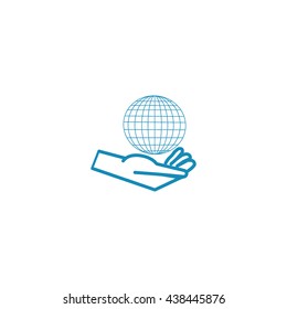 globe in hand icon