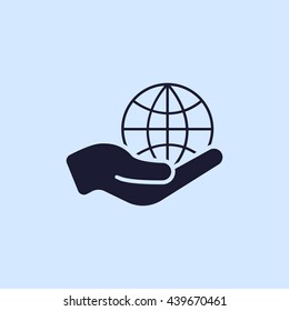 globe in hand icon