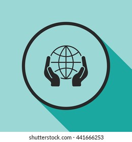 globe in hand icon