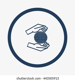 globe in hand icon