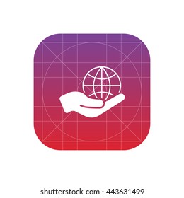 globe in hand icon