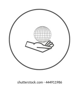 globe in hand icon