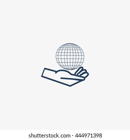 globe in hand icon