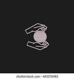 globe in hand icon