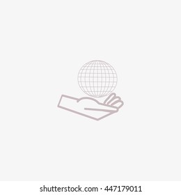 globe in hand icon