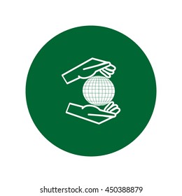 globe in hand icon