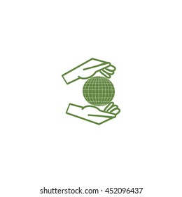 globe in hand icon