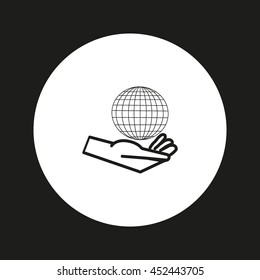 globe in hand icon