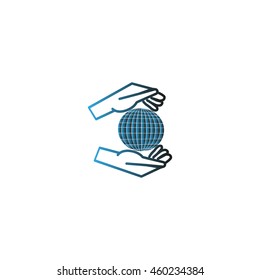 globe in hand icon