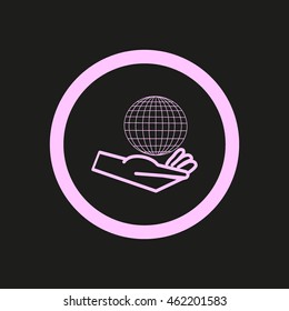 globe in hand icon