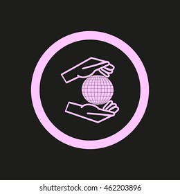 globe in hand icon