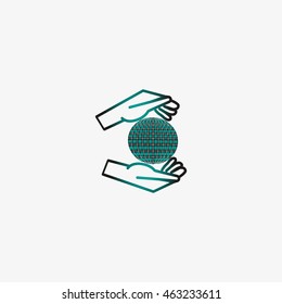 globe in hand icon