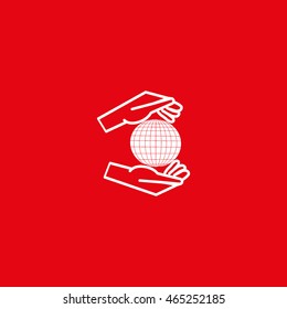 globe in hand icon