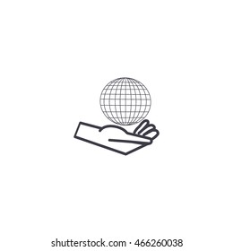 globe in hand icon