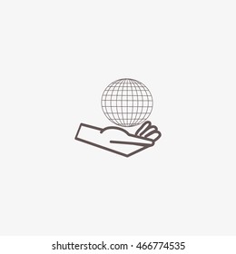 globe in hand icon