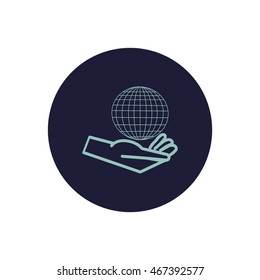 globe in hand icon
