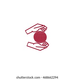 globe in hand icon