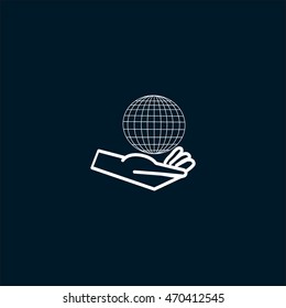 globe in hand icon