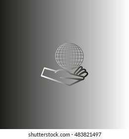 globe in hand icon
