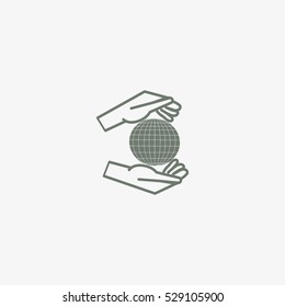 globe in hand icon