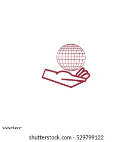 globe in hand icon