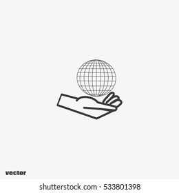 globe in hand icon