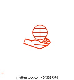 globe in hand icon