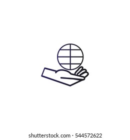 globe in hand icon