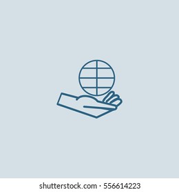 globe in hand icon
