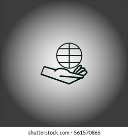 globe in hand icon