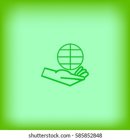 globe in hand icon
