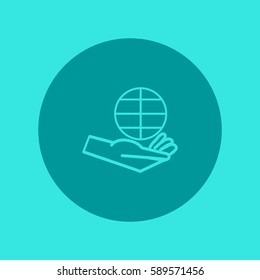 globe in hand icon