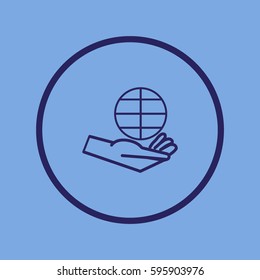 globe in hand icon