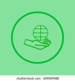 globe in hand icon