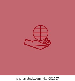 globe in hand icon